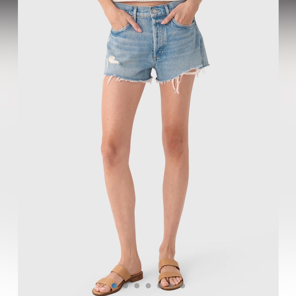 Zara High Waisted Cut Off Distressed Blue Denim Jeans Women’s Size 2